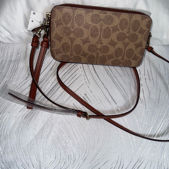 Coach Handbags - Coach Brown Crossbody Bag with Signature Monogram